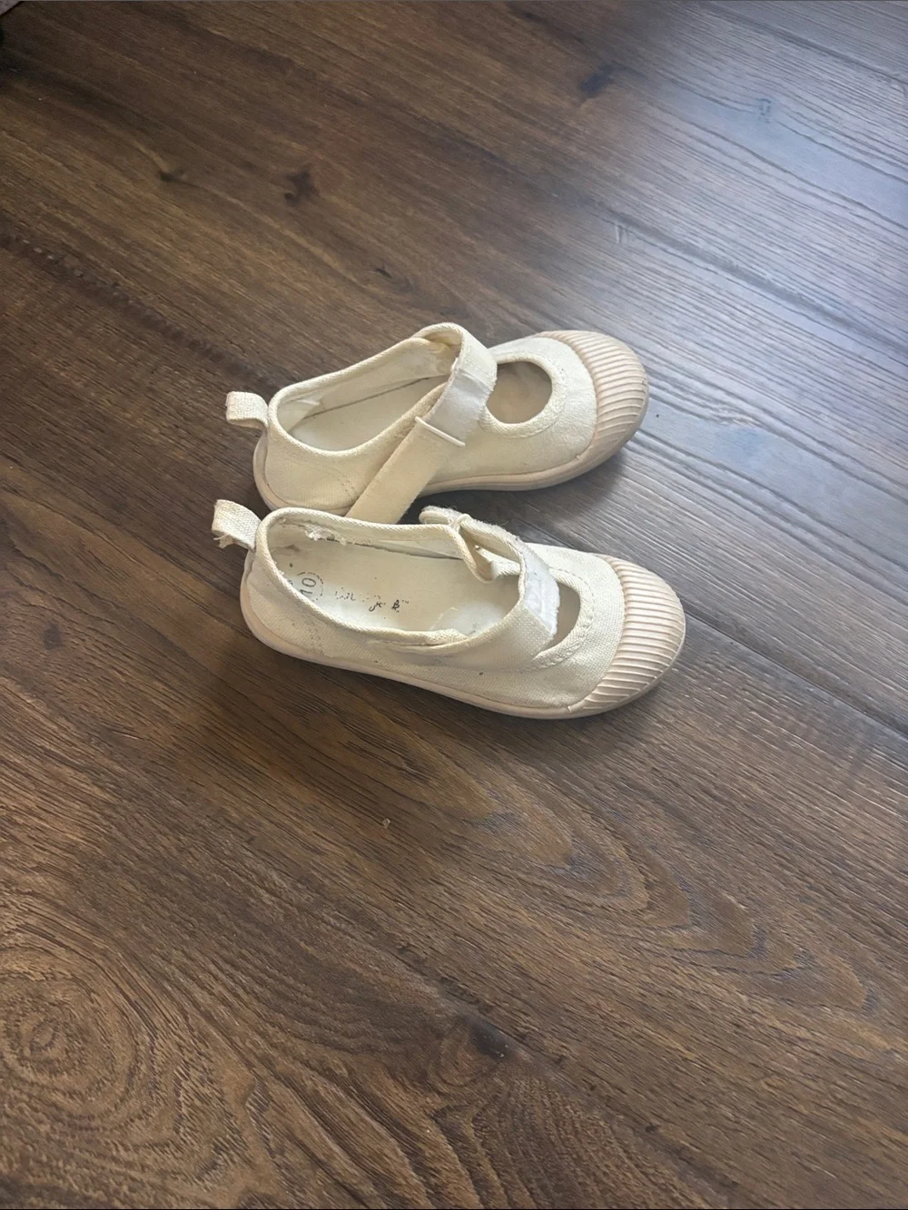 Cat & Jack Cream Canvas Mary Jane Shoes